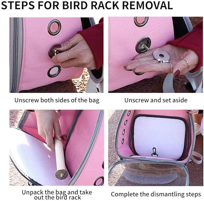 Bird Carriers Parrot Backpack Small Carrying Cage Outdoor Travel Comfortable Breathable Extensible Carrier Backbag 1Pcs Green