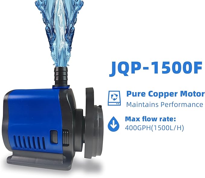 COOSPIDER Aquarium Filter for 75-200 Gallon, 400 GPH Powerful Filtration Pond Pump, Submersible Pond Filters for Fish Turtle Tank, Cold Plunge, Clear Wavemaker Oxygen Supply, Dry Burning Protection