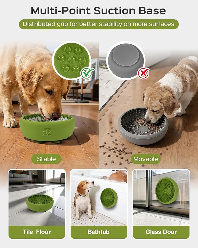 Dog Lick Bowl for Dogs, Lick Mat, Slow Feeder Lick Bowl with Strong Suction, BPA-Free Silicone, Freeze Licking Bowl for Anxiety Relief, Enrichment & Distraction, Dishwasher Safe