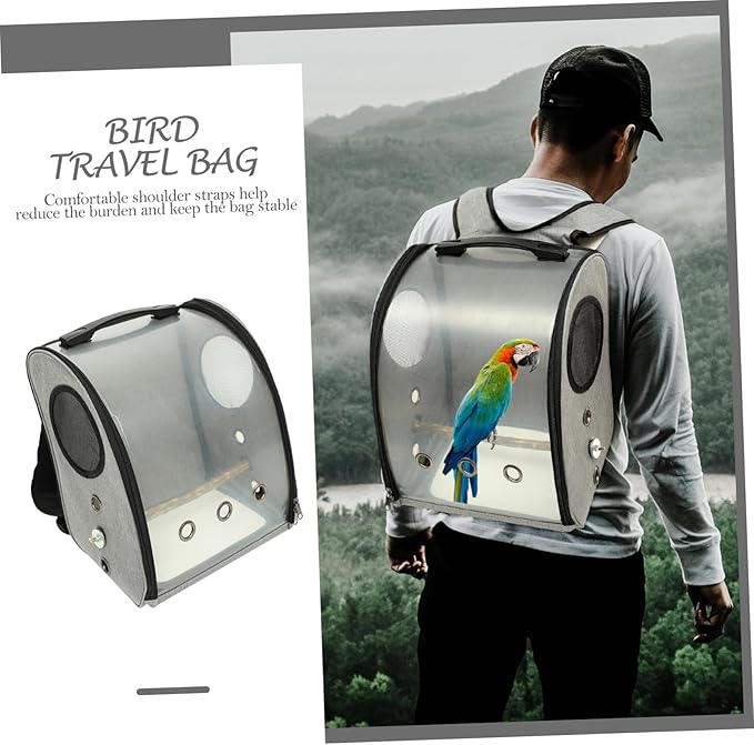 Portable Parrot Carrier Backpack Bird Perch Breathable Outdoor Bird Carrier for and Comfort