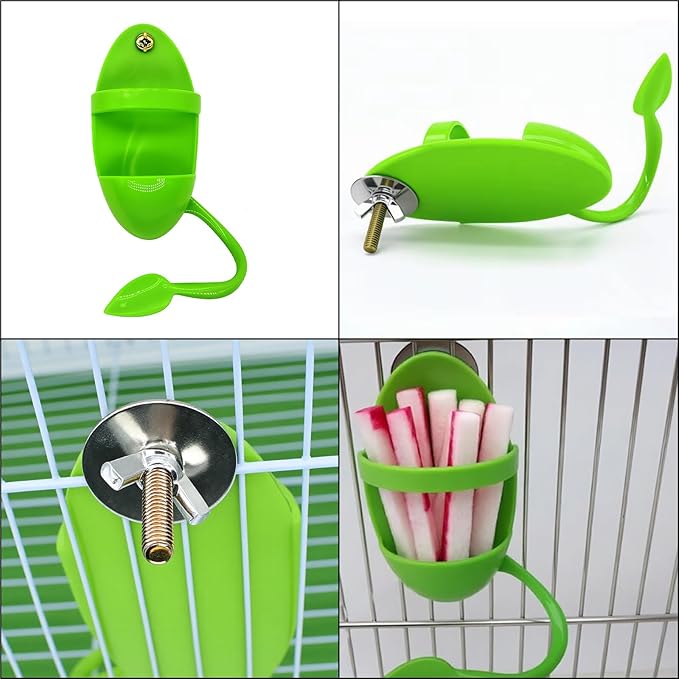 3pcs Cuttlebone Holder for Bird Cage, Plastic Cage Feeding Holder Parakeets, Cockatiels, Budgies and Finches