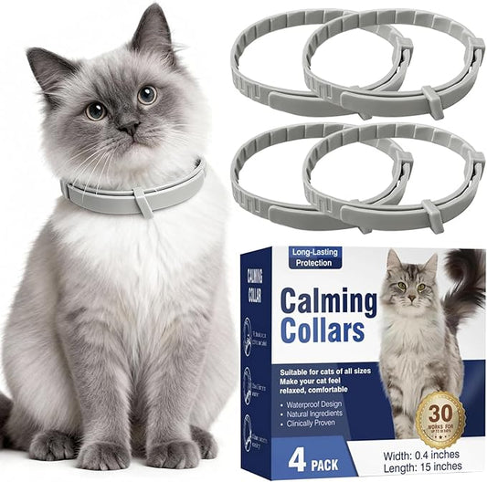 Cat Calming Collar for Anxious Cats | Pheromone Collar with Lavender & Chamomile|Works in 1 Hour|Waterproof Adjustable|Reduces Scratching, Hiding & Marking|30-Day Relief for Kittens & Adult Cats