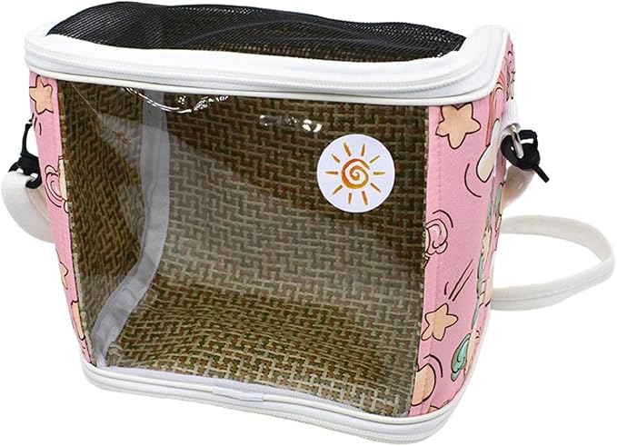 Bird Carrier Shoulder Bag Crossbody Bag Travel Parrot Cage for Trips Traveling Hiking, Pink