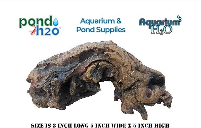 Artificial Mopani Driftwood Aquarium Fish Tank Reptile or Turtle Tank Ornament, Resin Drift Wood Fish Tank Decoration, Aquascape Decor, Safe for Fish & Reptiles