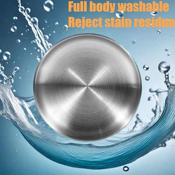 2 Pcs Whisker Fatigue Cat Bowl, 5.9 Inch Stainless Steel Cat Water Bowls, Shallow Cat Food Bowls Oval, Pet Bowls for Small Dogs Cats, Dishwasher Safe (Silver)