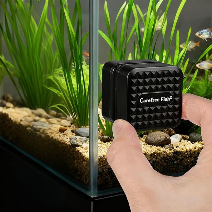 Carefree Fish Aquarium Super Strong Mini Magnetic Cleaner for Glass Fish Tank Tiny Algae Brush Not Floating
