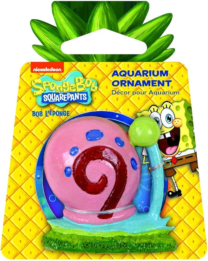 Penn-Plax Spongebob Gary, Mini - Officially Licensed Aquarium Decoration - Durable Resin Aquarium Ornament for Betta Bowls and Small Fish Tanks - Safe for Freshwater & Saltwater - Multicolor, 2 Inch