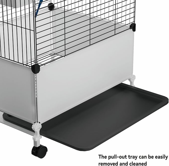 STILLCOVE Extra Large Bird Cage, Black Parakeet Cages with Rolling Stand & Wheels, Wide Birdcage for Parrots Cockatiels Conure Budgie Canary Finch Lovebird