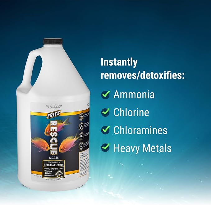 Fritz Aquatics ACCR Water Conditioner Instantly Removes Toxic Ammonia/Chlorine & Chloramines for Fresh & Salt Water Aquariums (1-Gallon)