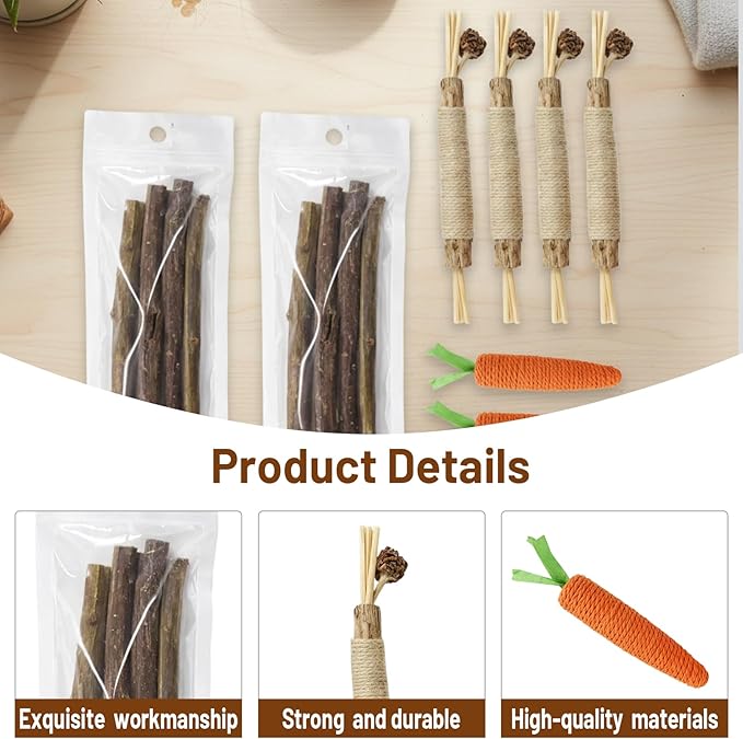 16 PCS Silvervine Sticks for Cats, Dental Chew Tools, Mood Relief for Indoor Cats, Cat Chew Sticks Set with Nice Materials
