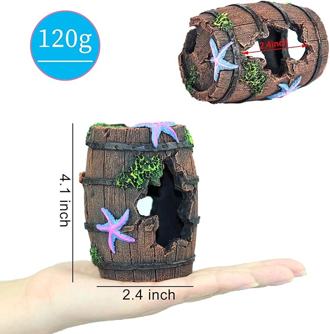 WishLotus Aquarium Fish Tank Decorations, Aquarium Hideout House Theme Plastic Plants Fish Cave Aquarium Castle Mermaid Ornaments, Shipwreck Hideouts Fish Tank Accessories Décor