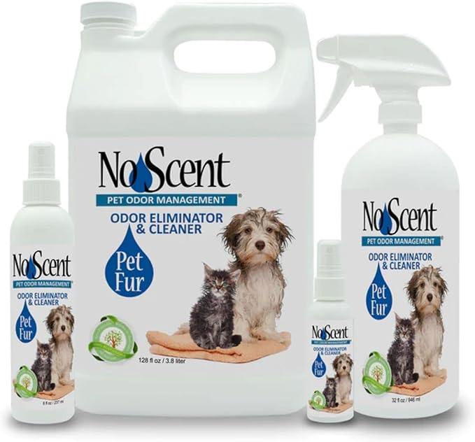 No Scent Pet Fur - Professional Dog & Cat Grooming Odor Eliminator & Coat Cleaner Between Bath Spray - Safe Natural Fast Microencapsulating Smell Remover and Fur Freshener for All Pets (32 oz)