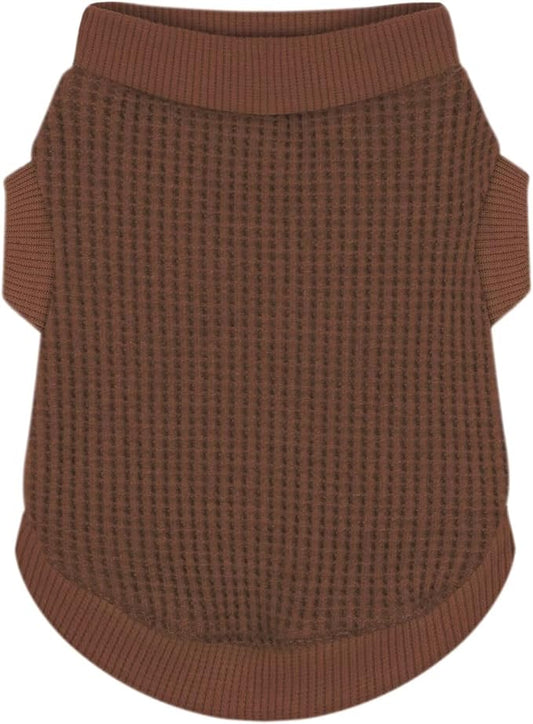 Cozy and Functional Dog Shirts for Small Puppies: Stretchable Brown Attire with Easy-On Design, Ideal for Chihuahuas and Yorkies - Enhance Comfort and Playfulness on Chill Days Large
