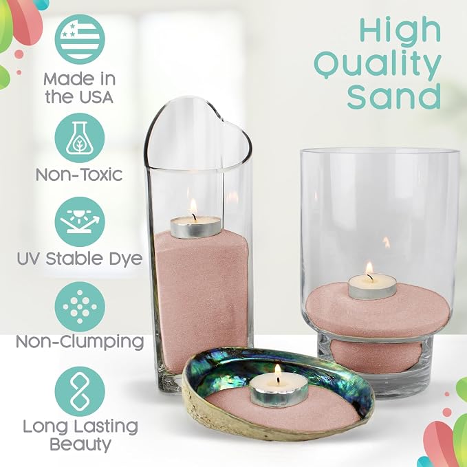 Sandsational Sparkle - Pink Blush Unity Sand - The Original Wedding Sand - 3 LB (48 oz)