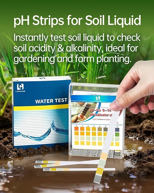 LOHAND pH Test Strips, 100 Strips, 0-14 Range Universal pH Paper | Fast & Convenient, Rapid Test for Drinking Water, Food Liquid, Pool, Soil Liquid, Brewing, Urine, Saliva, Home Usage Water