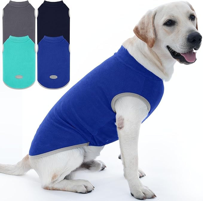 XPUDAC 4 Pack Fleece Dog Sweaters Vest Soft Lightweight Breathable Doggie Clothes for Small Medium Large Dogs Boy Winter Warm Pet Pullover Jacket Sweatshirt Puppy Coat, 511-2XL