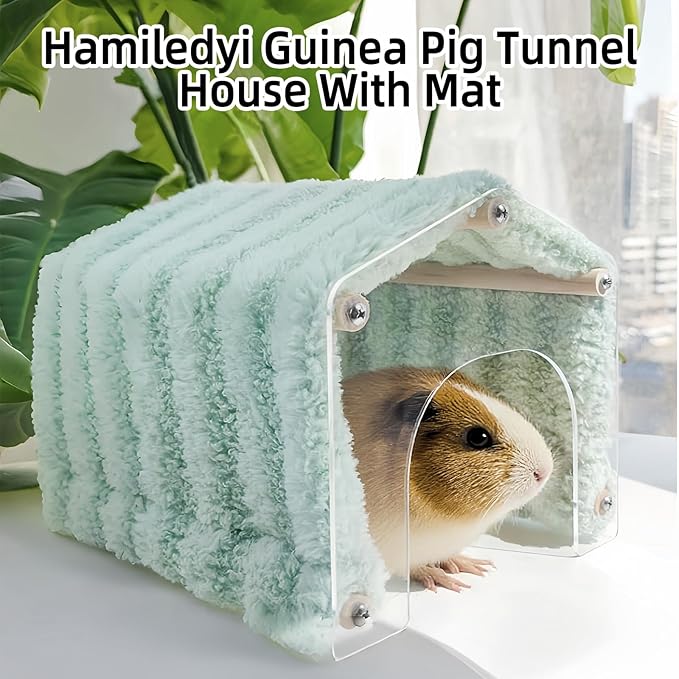 Guinea Pig Hideout Tunnel Rabbit Hide House Detachable Hideaway for Hamster Bunny Chinchilla Hedgehog Small Animal (Blue)