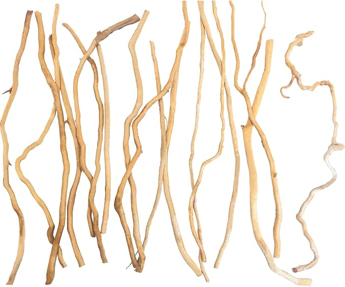 Hamiledyi Natural Driftwood for Aquarium Decor - Red Moor Wood 10"-15" Long Assorted Shapes (200g) Safe Branches for Fish Tank & Reptile Habitat - Natural Aquarium Wood Decorations (Delicate branches)