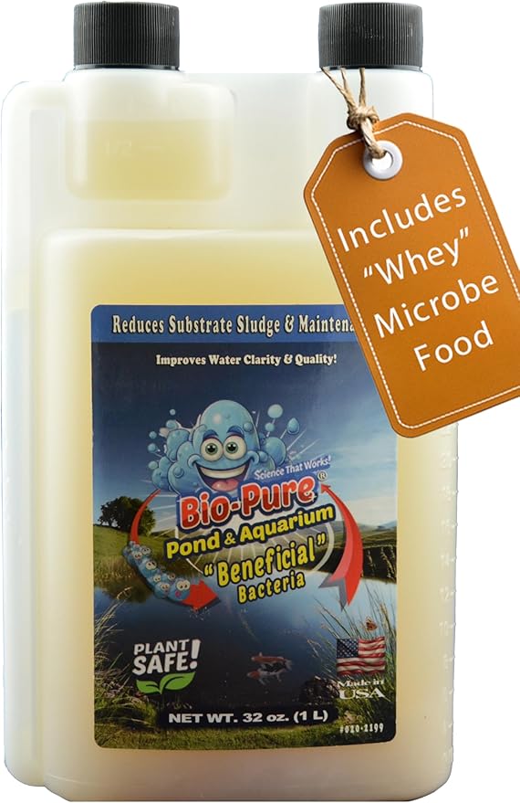 Bio-Pure Pond & Aquarium is (Whey) Better. Ask Rufus: Why is Bio-Pure with (DPW) Better? – 50/50 Dual-Action for Water Clarity + Bottom Waste/Sludge - Treats up to 28,000 gal. (Microbe Nutrition)