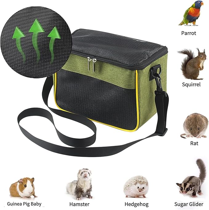 haozaikeji Guinea Pig Carrier Bag Portable Rabbit Travel Bag Breathable Small Animal Outgoing Pouch Hamster Carrier with Pad
