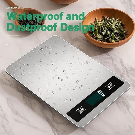 Digital Pet & Kitchen Scale 15kg/33lb, Stainless Steel Platform Food Scale with High Precision 1g/0.04oz, Gram Ounces Conversion, LCD Display, Easy Clean for Cooking Baking Shipping & Pet Weight