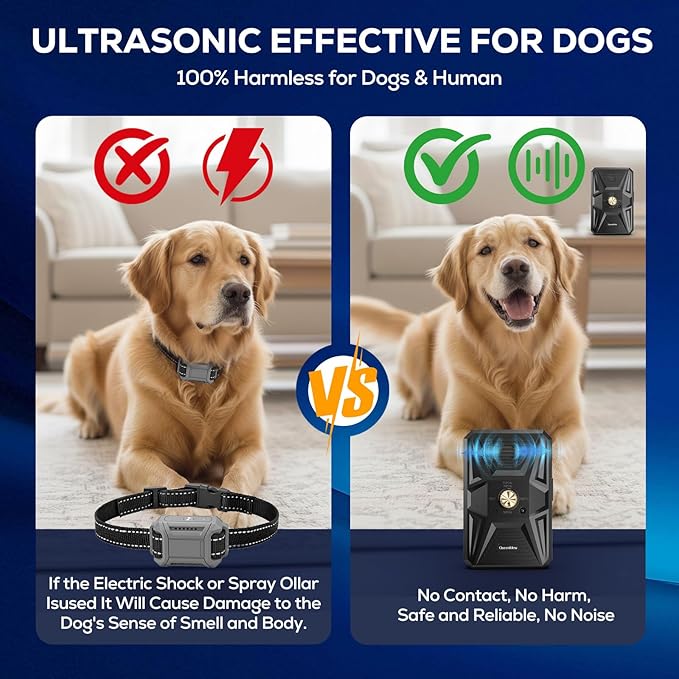 Anti Barking Devices, Auto Ultrasonic Dog Bark Deterrent Devices Long Range 50ft, 3 Modes Rechargeable Bark Box Barking Control Devices, Effective Stop Barking Dog Devices Indoor/Outdoor Training