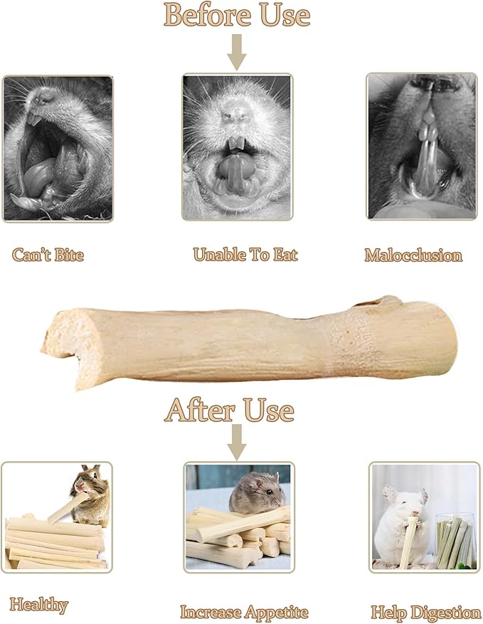 200g Bamboo Chew Sticks for Rabbits, Natural Sweet Bamboo Chew Toys for Bunny, Chinchilla, Hamster, Guinea Pig, Squirrel, Molar Treats Snacks Small Animal Chew Teeth Grinding Toys