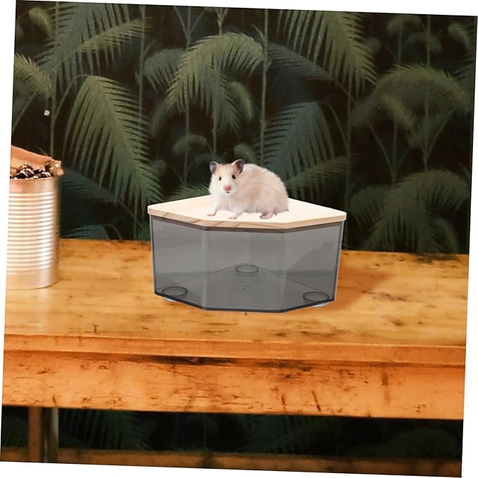 POPETPOP Chinchilla Dust Bath Container Hamster Bathtub Splashproof Small Pet Bathroom Acrylic Material