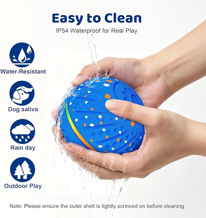 Interactive Dog Toys Dog Ball – 3 Play Modes Smart Moving Bouncing Dogs Ball, E-TPU with RGB Lights, Automatic Rolling Dog Toy for Small Medium Dogs to Keep Them Busy and Boredom Relief (Blue)