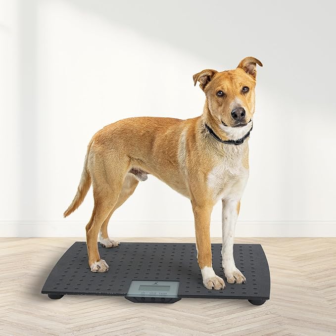 Redmon Digital Dog Scale for Large Pet & Animal with Non-Skid Mat, 225 Lb Capacity, Black - Portable Weighing Scale for Dogs, Puppies, Cats, and Livestock