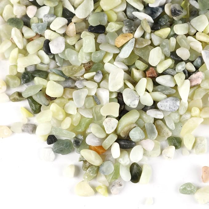 20LB Jade Color 1/8-3/8inch Aquarium Gravel Fish Tank Gravel Small Rocks for Indoor Plants Decorative Rocks Pea Gravel for Plants Colorful Rocks for Vases Rocks for Crafts