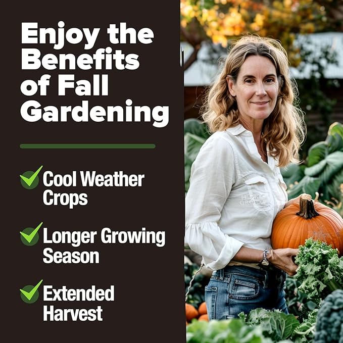 HOME GROWN 12 Fall Vegetable Seeds 9600+ Heirloom Non-GMO, High Germination, Cold Hardy Frost Tolerant Cool Season Garden, Beets, Kale, Cabbage, Peas, Broccoli, Lettuce, Onions (12 Varieties)