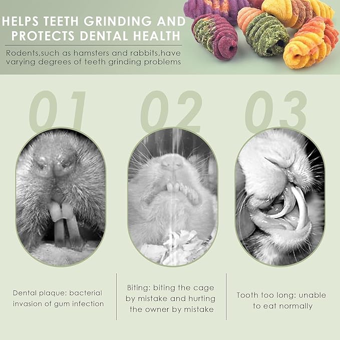 ERKOON Chinchilla Treats, Chew Toys for Teeth for Rabbit Guinea Pig Gerbil Rat Dwarf Hamster(Small Size-2 Pack)