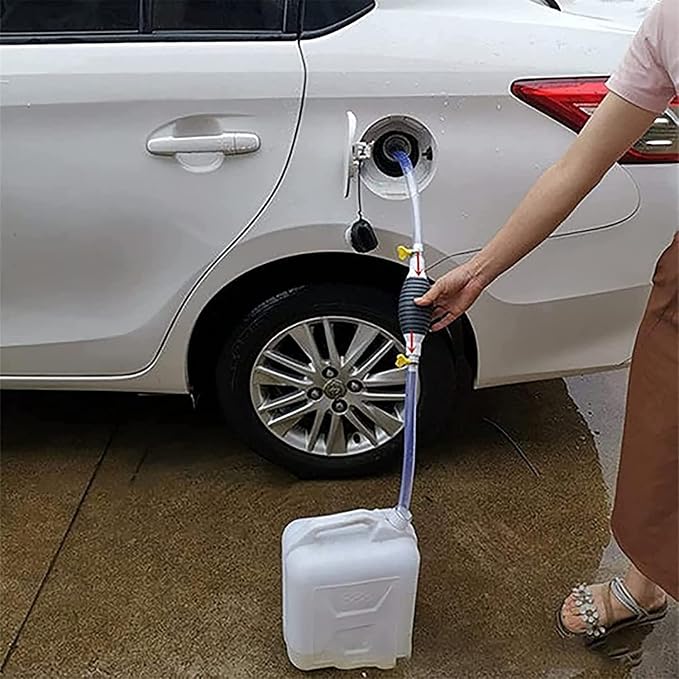 Multifunction Liquid Sucker Pump, Manual Fuel Transfer Pump Gasoline Siphone Hose, Portable Siphon Pump For Gasoline Diesel And Other Liquid Water, with 3.2/6.5/9.8ft Siphon Hose. (3.2 ft)