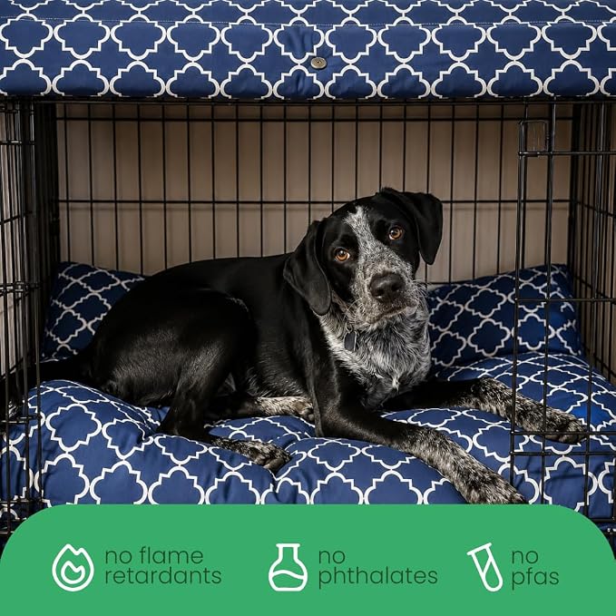 Molly Mutt Romeo & Juliet Dog Crate Cover, 100% Cotton Canvas Cover with 2 Roll-Up Panels, Ideal for Dog or Cat Crate, Durable, Washable, and Free of Harmful Chemicals, 36" x 24" x 27"