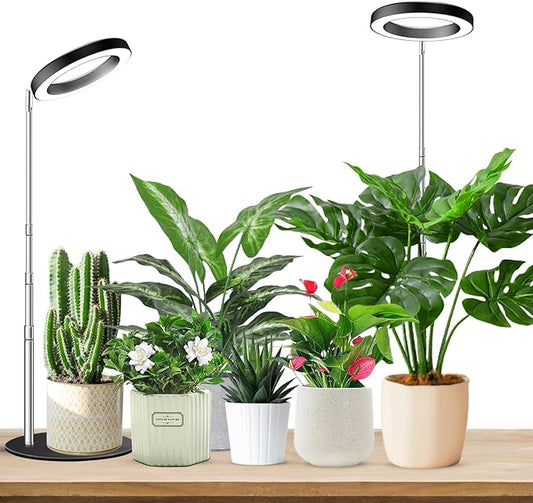 Aokrean Grow Lights for Indoor Plants Full Spectrum, 80 LEDs Plant Light for Indoor Plants, Height Adjustable 6.3in Desktop Growing Lamp with Auto Timer 6/12/16Hrs, 3 Optional Spectrums,5 Brightness