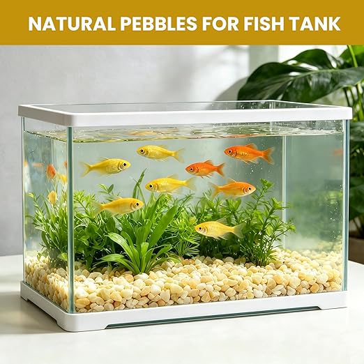 1/8 Inch Aquarium Gravel, Small Pebbles for Fish Tank, Indoor Plants & Succulents, Natural Mini River Rocks for Drainage, Terrarium, Top Dressing & Vase Filler, Cream Beige, 3LB