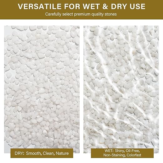 NUPICK 12 lbs Pebbles for Indoor Plants, 1/5 Inch Pea Gravel for Fish Tank, Polished Decorative Rocks for Succulent, Natural River Stones for Vases, Cactus, Landscaping, Bird Bath, Aquarium, White