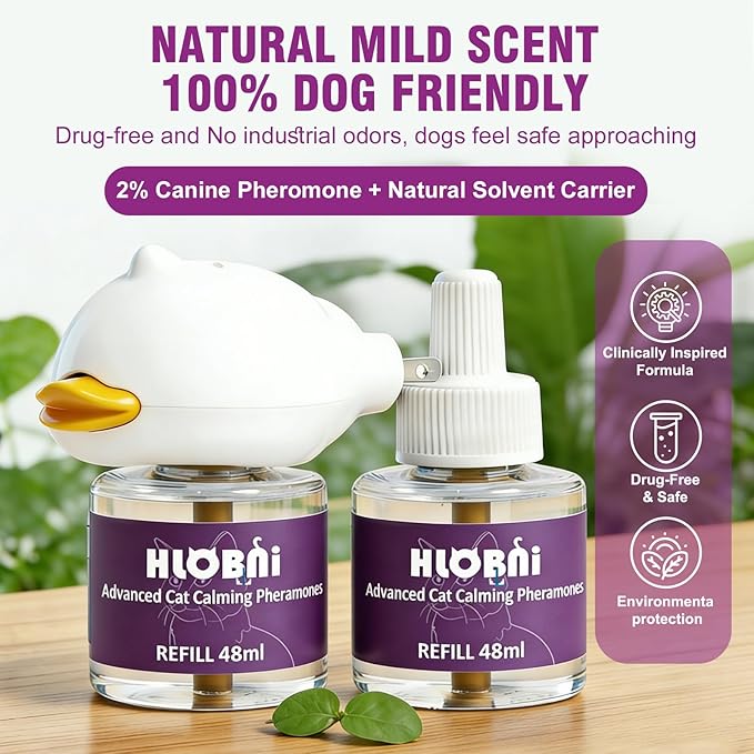 Cat Calming Diffuser – Dual Diffuser Kit with 2 x 30-Day Refills, Premium Cat Pheromones Calming Diffuser for Stress, Anxiety, Aggression & Pee Spraying Relief (Purple, 2 Count (Pack of 1))