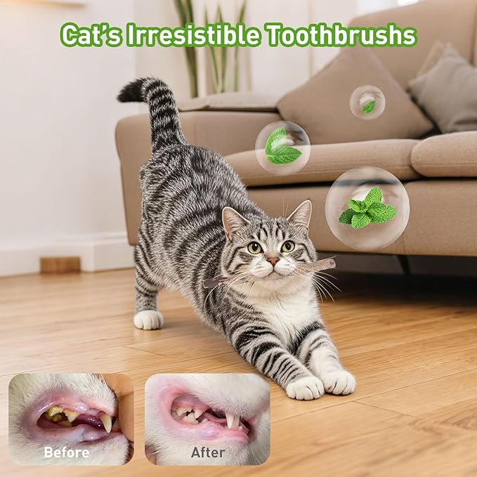 petizer 16Pcs Organic Natural Catnip Toys,Silvervine Cat Chew Sticks,Edible Matatabi Camint Treat Toys for Kittens Lick & Kitty Gift,Cat nip Teething Chew Wooden Sticks