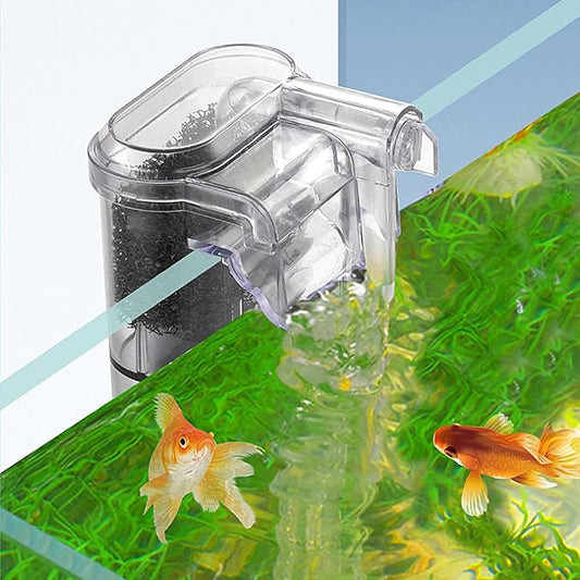 Slim Aquarium Filter,Quiet Hang on Back Fish Tank Filter for 3-10 Gal Aquariums with 1 Pre-Filter Sponge ，Adjustable Flow，250L/H