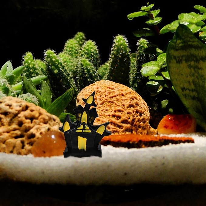 Milisten 3pcs Castle Aquarium Decor Resin Fish Tank Decoration for Halloween Theme Shrimp Hideout and Fish Resting Place Creative Landscape Accessory