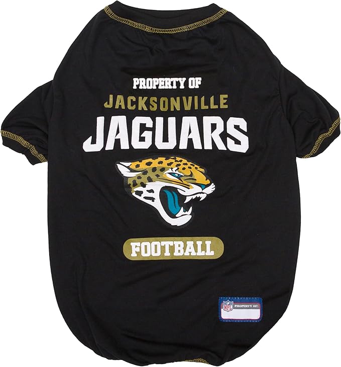 NFL Jacksonville Jaguars Dog T-Shirt for Pets, Size X-Small. Officially Licensed Pet Shirt with Team Logo, Soft Stretchable -Comfort Fit Apparel for Dogs & Cats