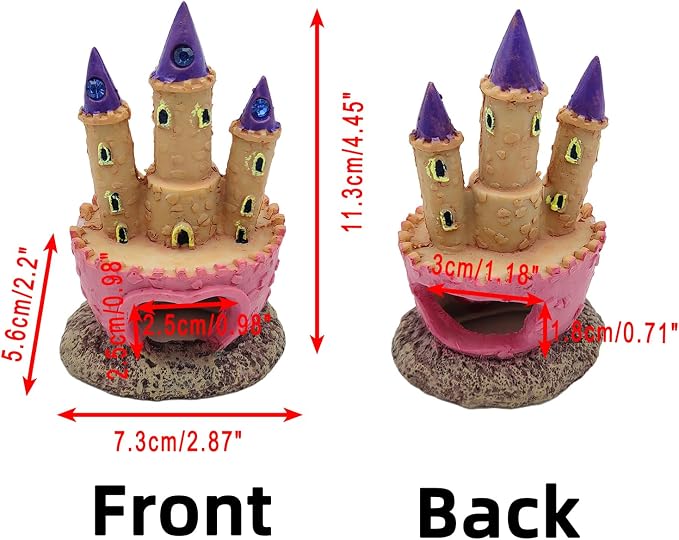 Aquarium Castle Decor with Artificial Starfish & Coral | Resin Pink Fish Tank Accessories for Aquascape Enthusiasts, Sand Table DIY