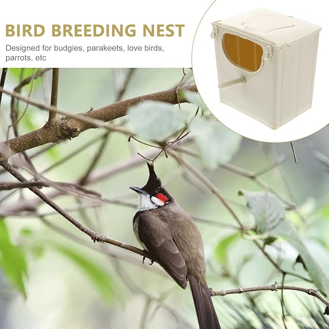 2 Pcs Bird Breeding Box Hanging Nesting Box for Small Birds Finch and Parakeets Pet Cage Incubation Durable Weather-Resistant Indoor Outdoor 5.11X5.11X3.93In