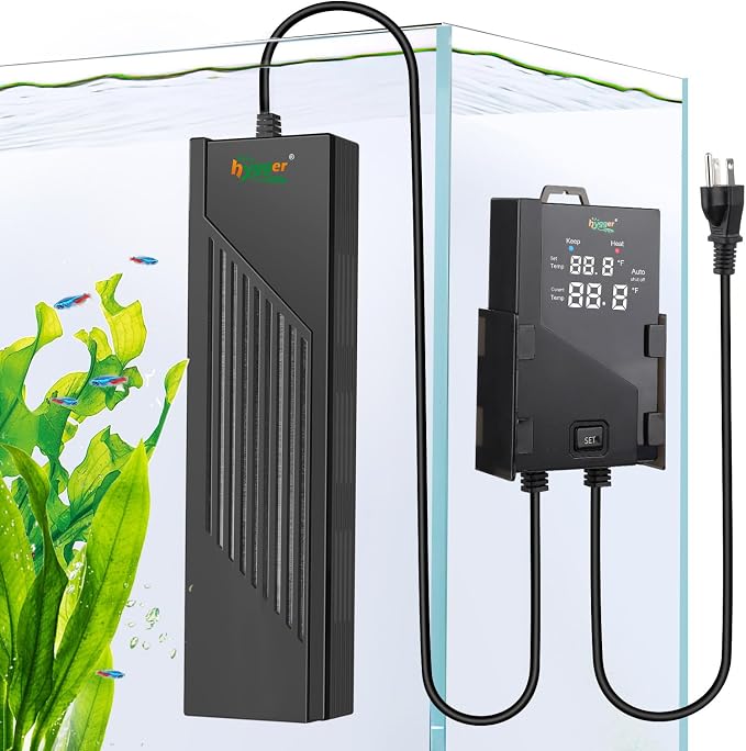 hygger Aquarium Heater with Intelligent Temperature Controller, 1000W for 130-260 Gallon Submersible Fish Tank Heater with Leaving Water Automatically Stop Heating System, for Freshwater Saltwater