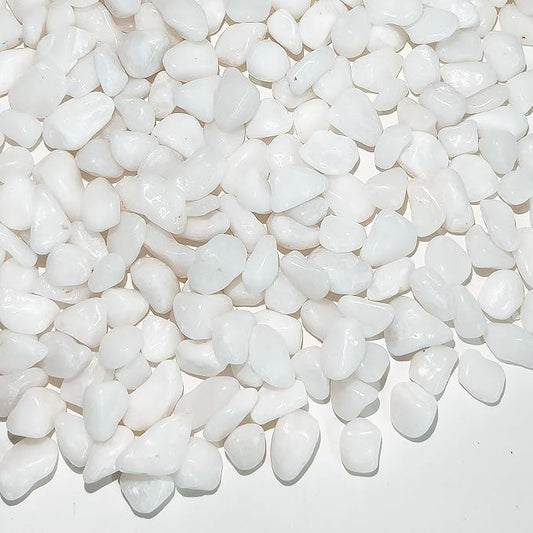 FANTIAN 5 lbs White Pebbles for Indoor Plants, 3/8 Inch Decorative White Gravel, Polished River Rocks for Potted Plants Vase Cactus Bird Bath and Outdoor Garden Landscaping