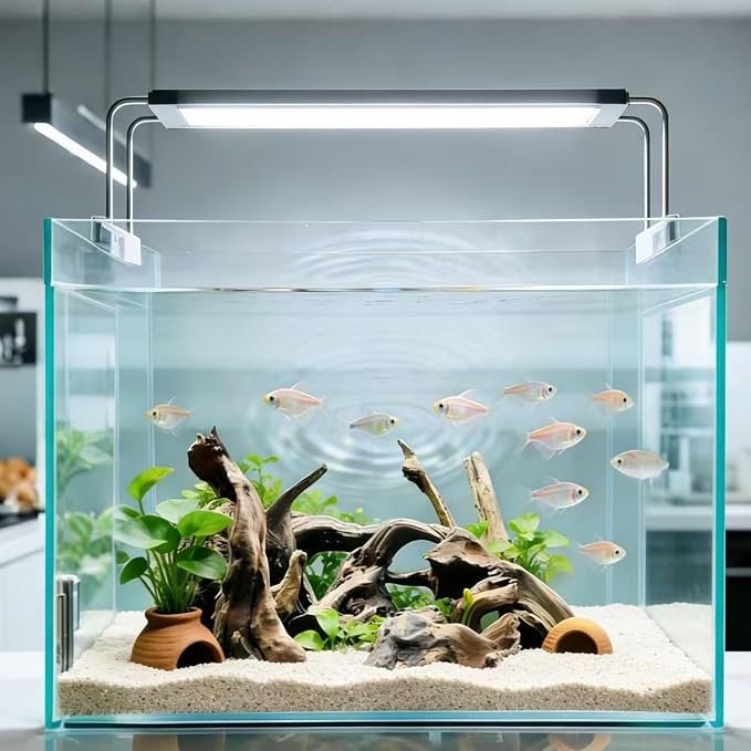 Natural Aquarium Decoration Driftwood Tree Trunk with Rockery View, Unique Dead Wood Root Hideouts for Fish & Reptiles, Landscape Enhancer (Random Shape, 10-15cm Length, 3-Pack)