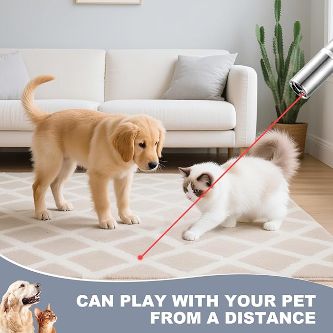 Laser Pointer, Cat Toys, Cat Laser Pointer with 3 Light Modes & 5 Fun Patterns,Portable Interactive Kitten Pet Bird Dog Cat Mouse Toy for Fun Chase Play Exercise(2Pcs)