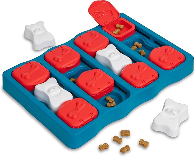 Outward Hound by Nina Ottosson Dog Brick – Interactive Treat Puzzle Enrichment Toy, Level 2 Intermediate